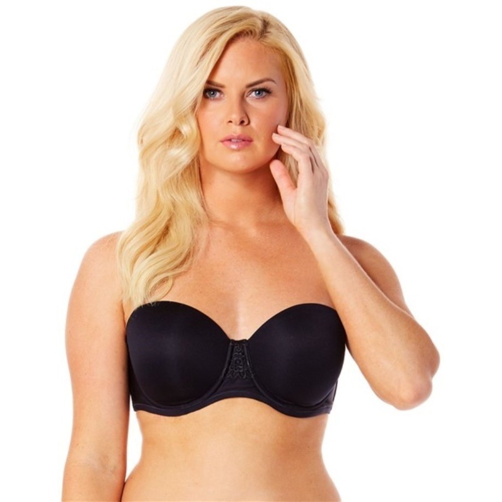 NWOt Vanity Fair 42D Beauty Back Full Figure Strapless Bra 74380 Black #95101
